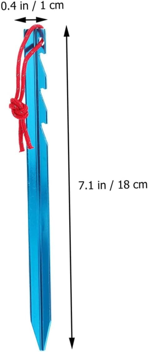 Justerbara tältpinnar i aluminiumlegering 18 cm triangulära markpinnar med vindrep 5-delat set