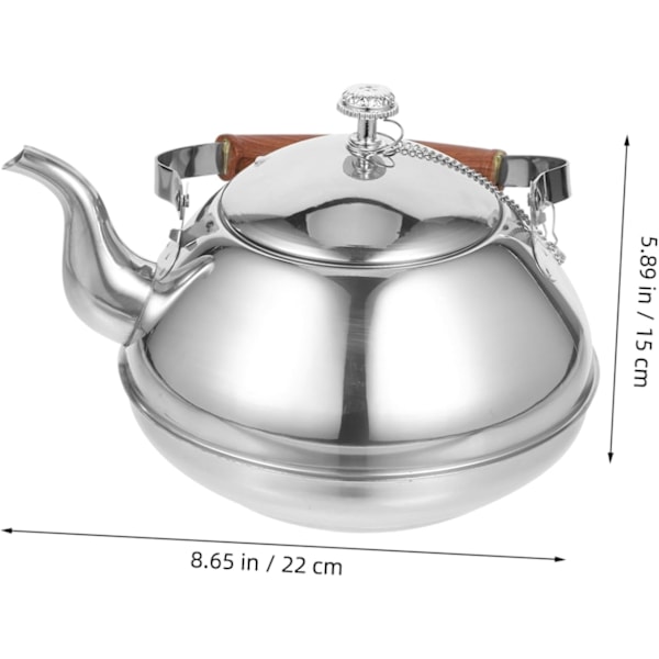 Rustfri stål tekande med fin si og infuser, tekedel med stor kapacitet til hjemmerestaurant
