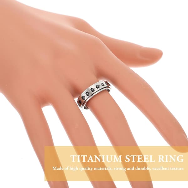 Roterbar Titanium Stål Fidget Ringe Sæt til Kvinder med Stjerne- og Månedesigns