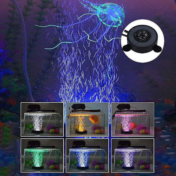 Farve 6 LED Lys Vandtæt Akvarium Boble Fiskekum