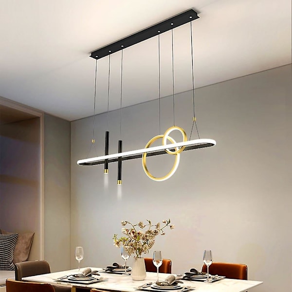 1-valaisimen 108 cm LED-riipusvalaisin, pyöreä muotoilu, metalli, moderni
