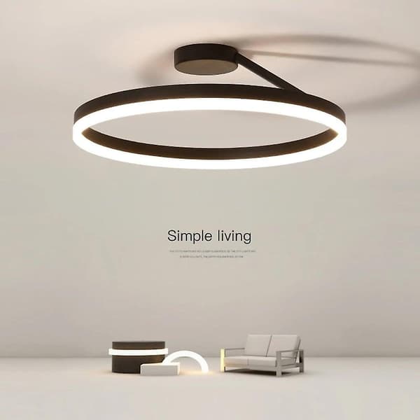 LED Loftlampe Cirkel Moderne Sort Hvid 40cm