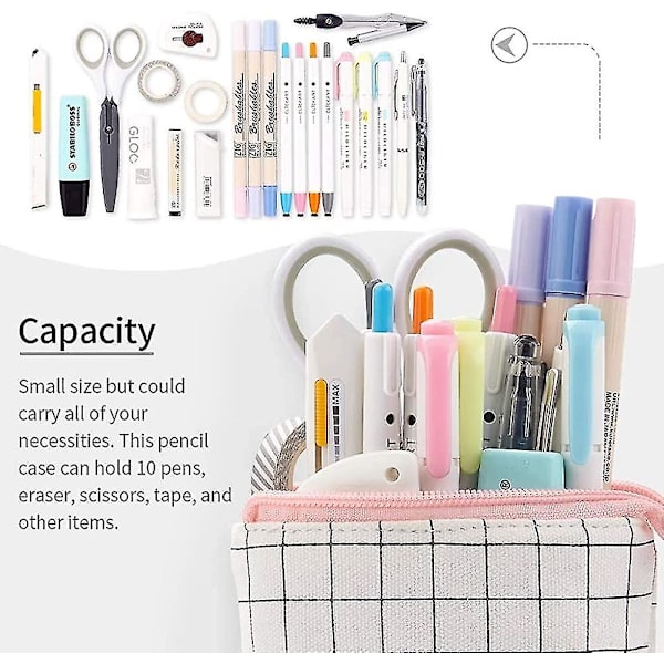 Blyantsæske Stående Blyantsholder Teleskopisk Blyantsæske Pen Pouch Bag Høj