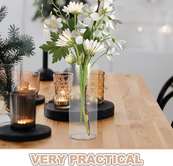 Plast torr blomvas hög transparens och lätt PET cylinderdesign