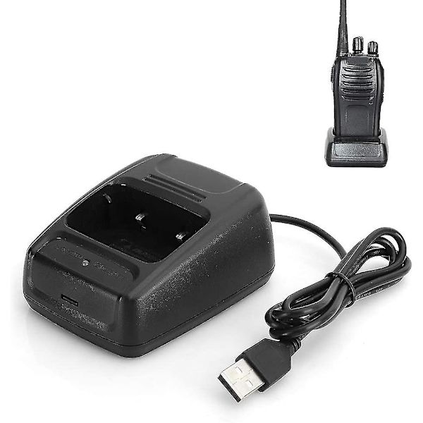 Bil USB Batterilader til Walkie Talkie Sort 2 stk