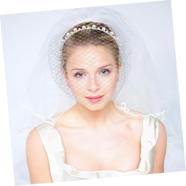 Mesh Hårtilbehør Brudeslør Fascinator Perlehårbånd for Kvinner Brudetilbehør