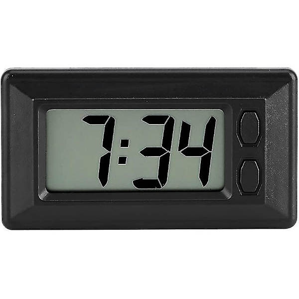 Digital Klocka Bärbar Bil Elektronisk Klocka (svart) (1 st)