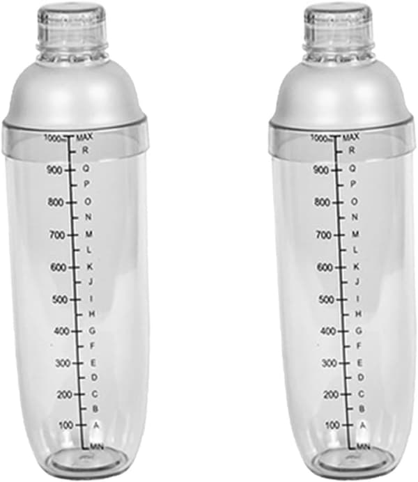 1000 ml hvit cocktailshakerkoppmikser med PC-kropp og skala