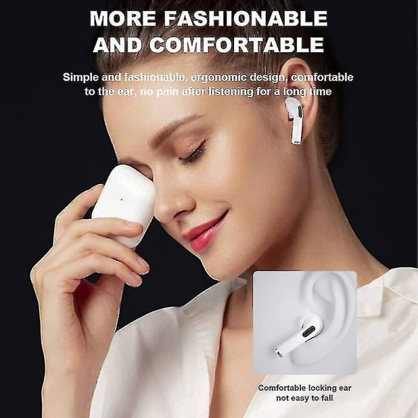 Tws Pro 4 In-ear trådløse Bluetooth-øretelefoner Støyreduserende hodesett Stereo Sports Mini-ørepropper Håndfrie ringehodetelefoner med Mic-yuhao White