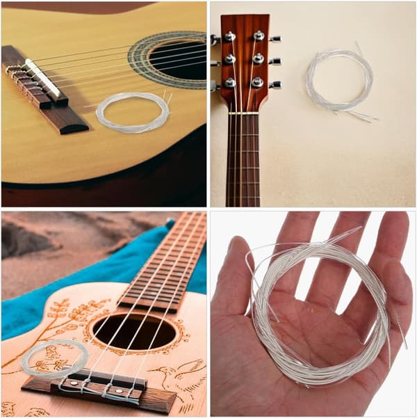 2 uppsättningar nylonsträngar klassisk akustisk elgitarr ersättning underhåll silverpläterad pålitlig