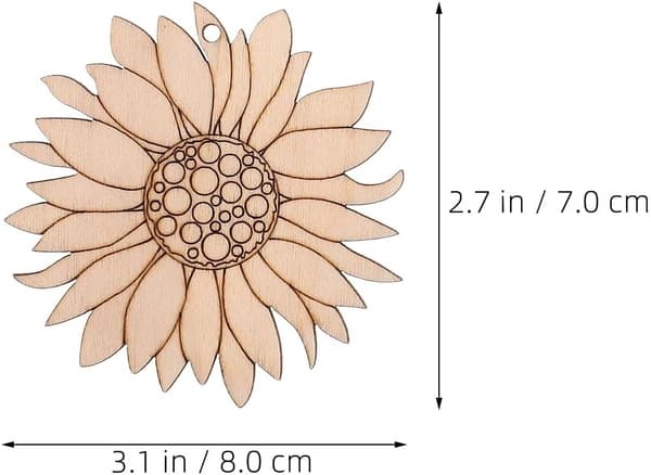 60 st blommiga träskivor, oavslutade träblommor för målning