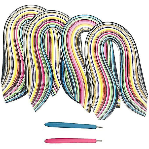 Multi-størrelse Papir Quilling Strimler Sæt 1040 Strimler 26 Farver