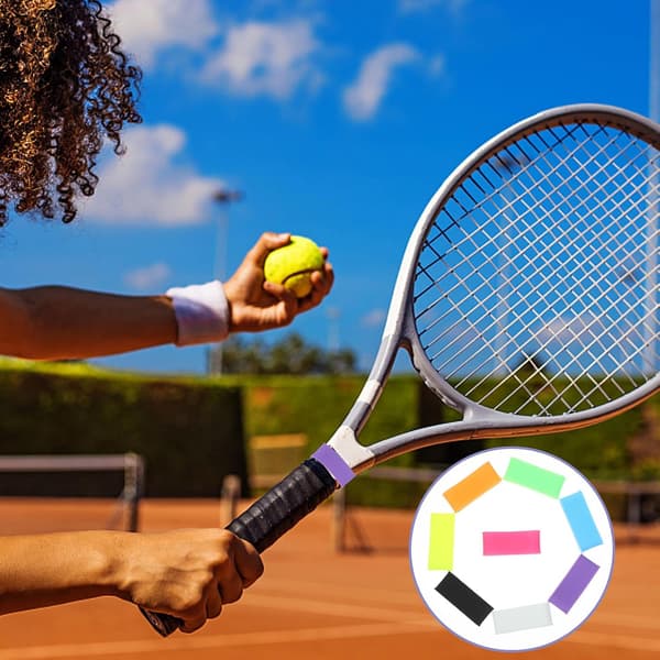 16 st elastiska halkfria silikonracketgreppsringar för tennis- och badmintonracketar