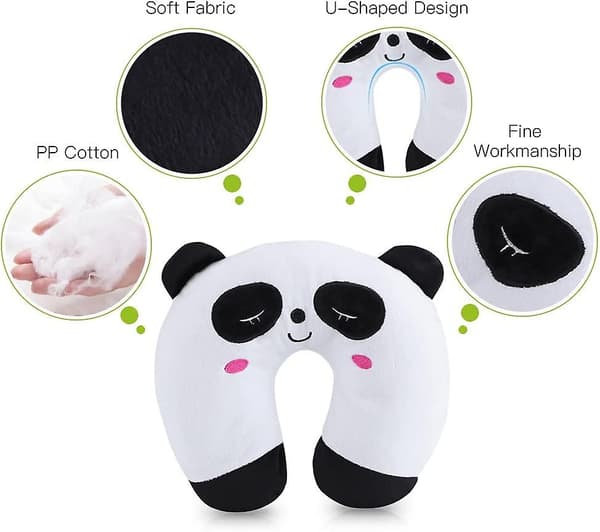 Resepill för barn, Djur Nackkudde, Söt Sov Nackkudde Kudde U Kudde Kudde Panda