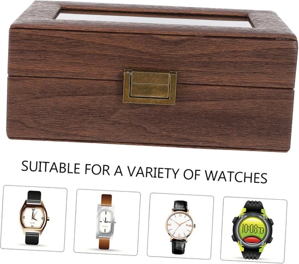 Klockförvaringslåda Retro PU-läderfack Organizer för män Displayfodral Klockförpackningsfodral