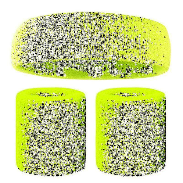 Svettbandsset Färgglada Hårband Armband Elastiskt Atletiskt Svettabsorberande Svettbands