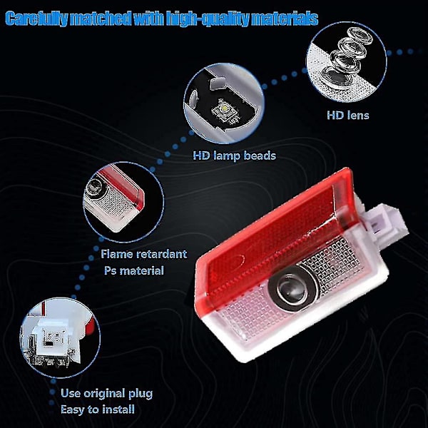 4 kpl Auton Ovivalojen Logot LED-Valot 3D Haamu Kohteliaisuusprojektori A B C E M G Amg Gl Gla Glc Gle Gls Luokalle W166 W176