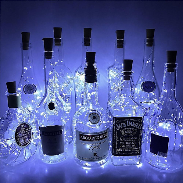 Solcells LED-ljusslinga 10 st Vin-flaska 20 LED Koppar