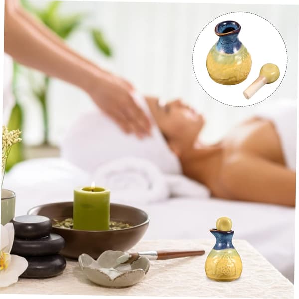 2 sett eterisk oljeflaskepropp keramisk dekor dryppende flaske aromaterapi