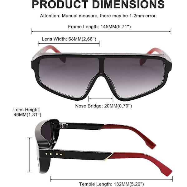 Retro En-delte Aviator Firkantede Solbriller Sport Siamese Shades Briller For Menn Kvinner B2722