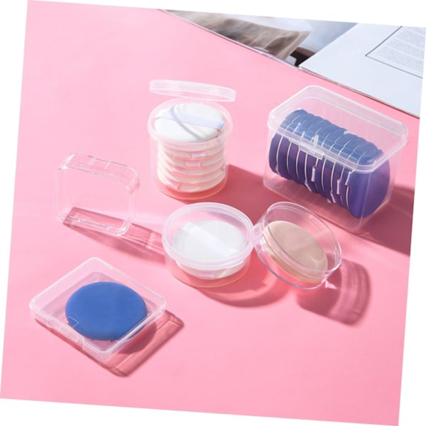 8 stk. Puff Box Makeup Svamp Foundation Makeup Puff Etui Ansigtsvampe Beholder Makeup Puffs Rejsetilbehør