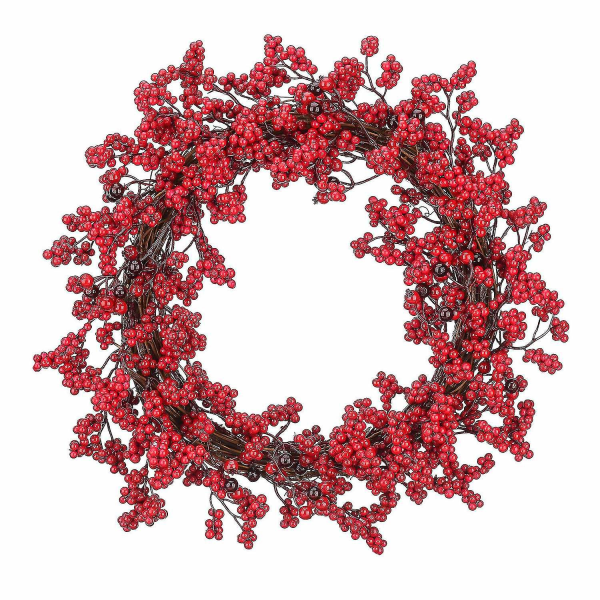 45cm Simulering bærkrans Rød fruktkrans jul