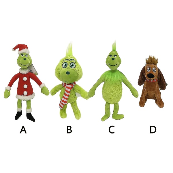 Grinch-luomivälineet Nuken 12.6in Plushi Grinch-nuket Leikkeihin Pojille Ja Tytöille A