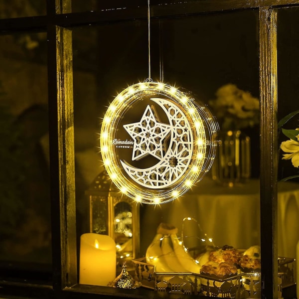 Eid Ramadan Decorative Window Lights Moon Star Hanging