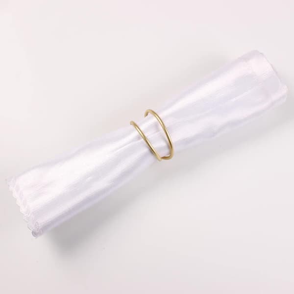 12 stk. Dobbeltring Servietring Guld Stofservietter Guld Servietring Servietholdere