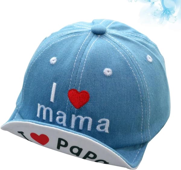 Brodert baseballcaps lyseblå myk brem sommer solhatt for gutter utendørs solbeskyttelse