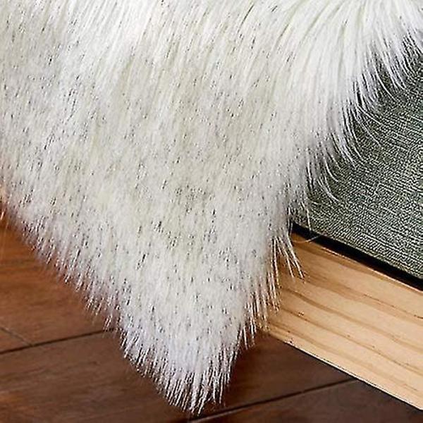 Konstgjord fårskinnsmatta Konstgjord fleecematta Fluffig Mjuk Långhårig Dekorativ Stolsdyna Soffa