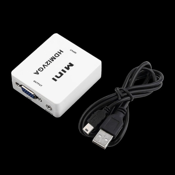 Mini HDMI til VGA Audio HDTV PC Bærbar Adapter