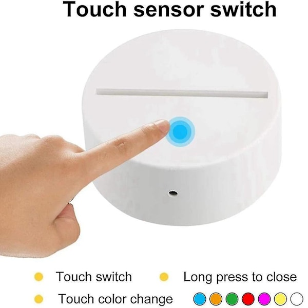 10 stk. 7 Farver Touch Lampe Base 3D Nat LED Lys Lampe Base LED Lampe Holder Display Stativ