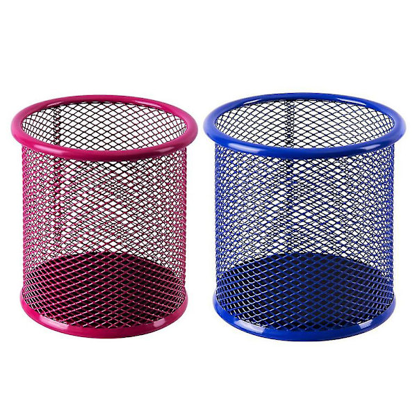 2 stk. Pen Pot Runde Jernnet Durable Pen Organizer Blyantsholder Pen Container Blyantkopper