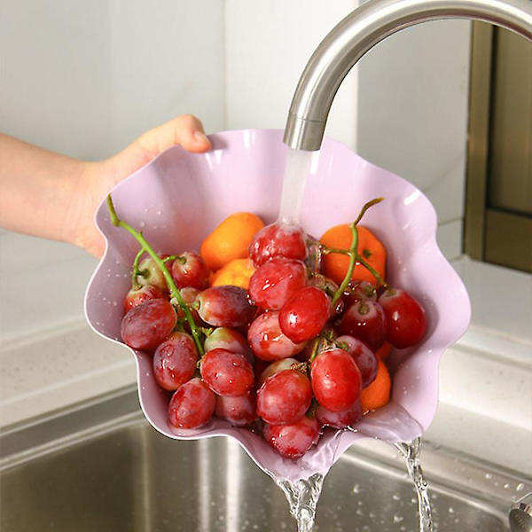 Snacksfat Universal Frills Design Plast Halksäker Sallad Köks Skål För Kontor, 1 Styck, Lila
