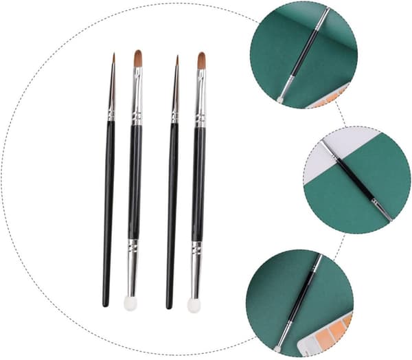 Lille Concealer Børste Professionel Makeup Bærbar Makeup Svampebørstesæt 4 Stk.