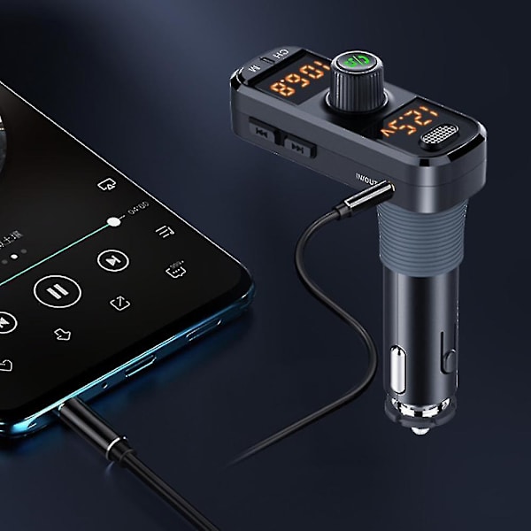 Bluetooth FM-lähetin autoon, Bluetooth 5.0 auton sovitin langaton radio auton vastaanottimen sovitinsetti