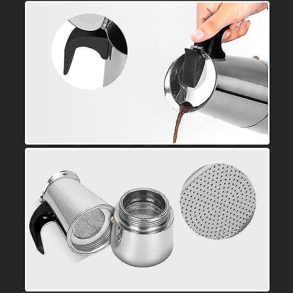 600ml Kaffekande i Rustfrit Stål Mocha Espresso Percolator
