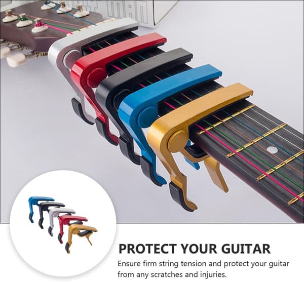 Gitarr Capo 5 st aluminiumlegering med snabbklämspänning för akustisk elgitarr ukulele bas