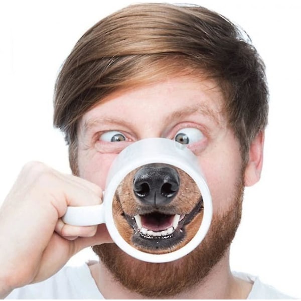 Sjov grisenæse og hundehoved kaffekrus Keramisk espressokop Opvaskemaskine Mikrobølgesikker Mild