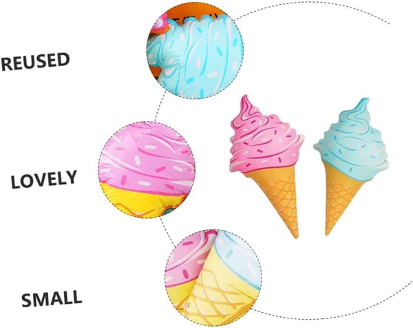 4-pack uppblåsbara glasspoolflottar för barn, multifunktionella vattenleksaker, rosa och blå