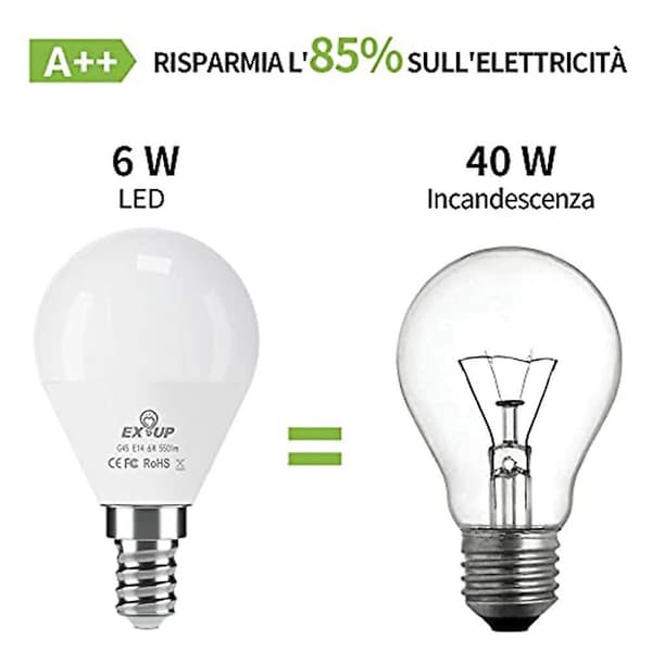 10-pack 6W LED-globlödlampa 600lm E14 G45 20 LED-pärlor