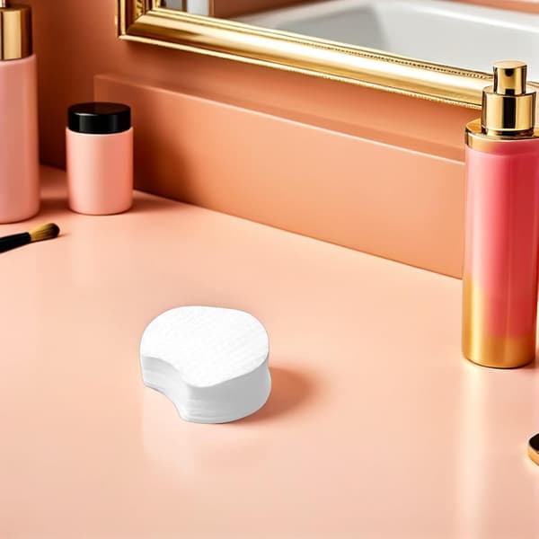 1200 stk. Halvcirkelformede Makeupfjernerpuder Tykke Ansigtsrensende Puder til Makeupfjerning