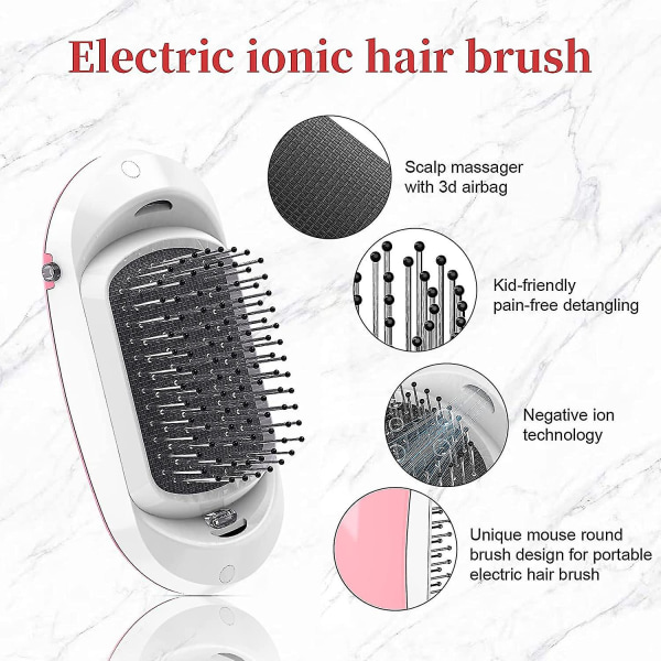 Professionel elektrisk ionisk hårbørste til kruset hår Forbedret antistatisk hårbørste med negative ioner P