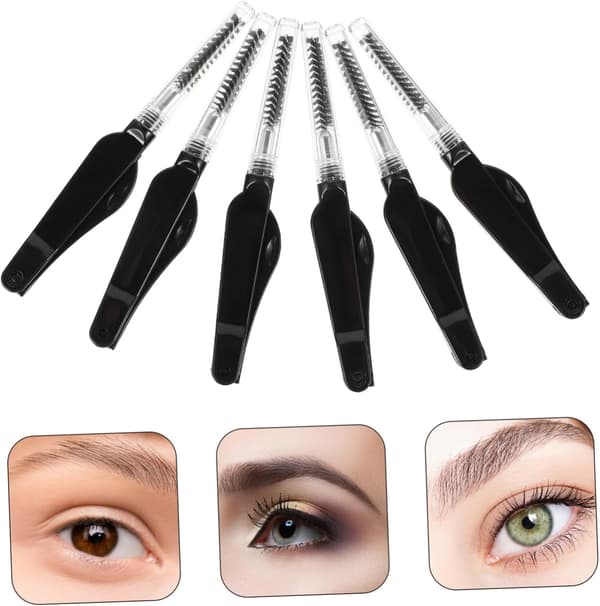 6 stk. foldbare øjenvippekamme Praktisk makeupbørste til øjenvippekamform til nem styling