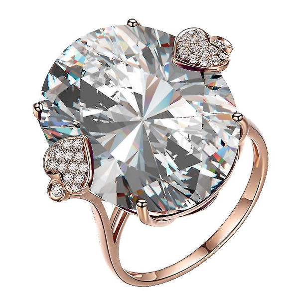 Bryllup Forlovelsesfest Brude Oval Rhinestone Indlagt Hjerte Finger Ring smykker