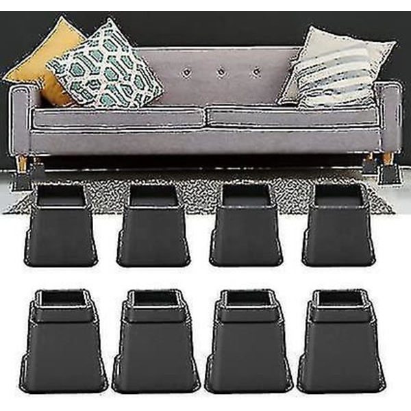 8 stk. Sengsænker Justerbare Møbelforhøjere Stol Sofa Løft