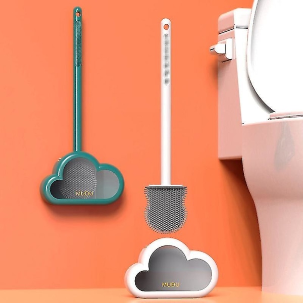 Cloud Toiletbørste Toiletbørste Vægmonteret silikonebørste med lang skaft