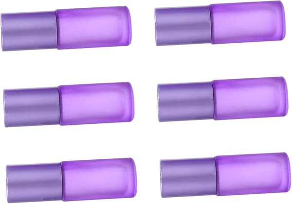 6st Multifunktionella Glasflaskor Frostat Rollerball Flaskor Eterisk Olja Behållare Reserulle