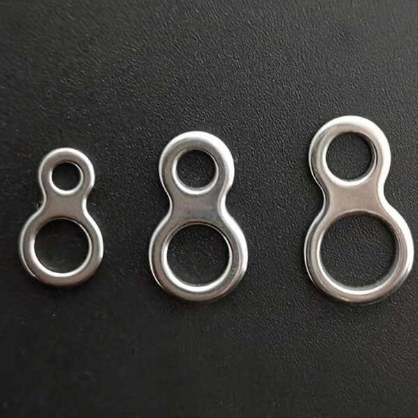 Fiskesplittkoblinger 10 stk kraftig rustfritt stål med dobbelthullsdesign